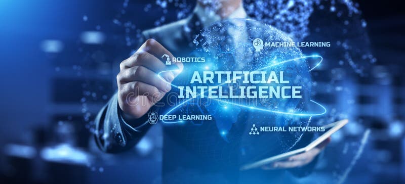 AI artificial intelligence deep machine learning. Smart technology, innovation, automation concept. vector illustration