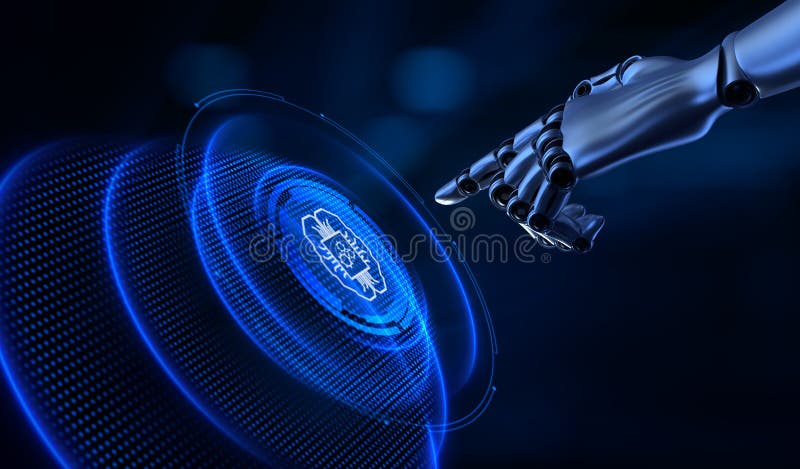 AI Artificial intelligence machine deep learning neural network cyber brain modern technology concept. vector illustration