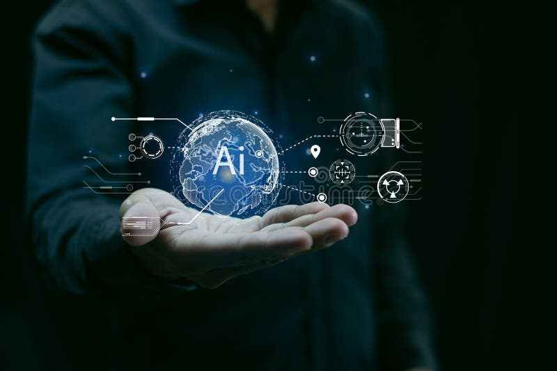 AI artificial intelligence technology intelligent robot by entering commands to create something future technology change AI chat assistant secretary