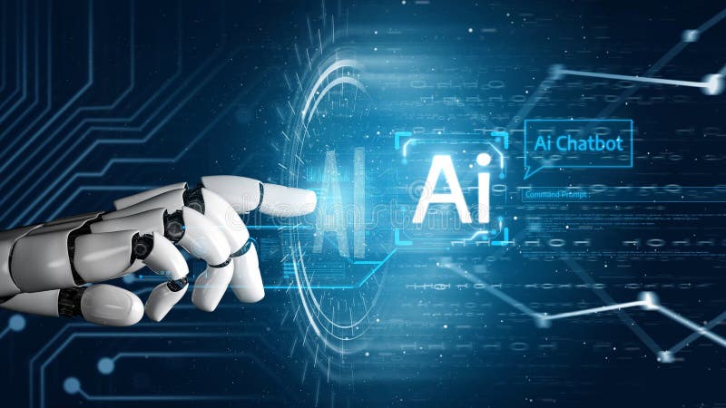 AI Artificial Intelligence Virtual Assistant for Smart Business Muxer royalty free stock image