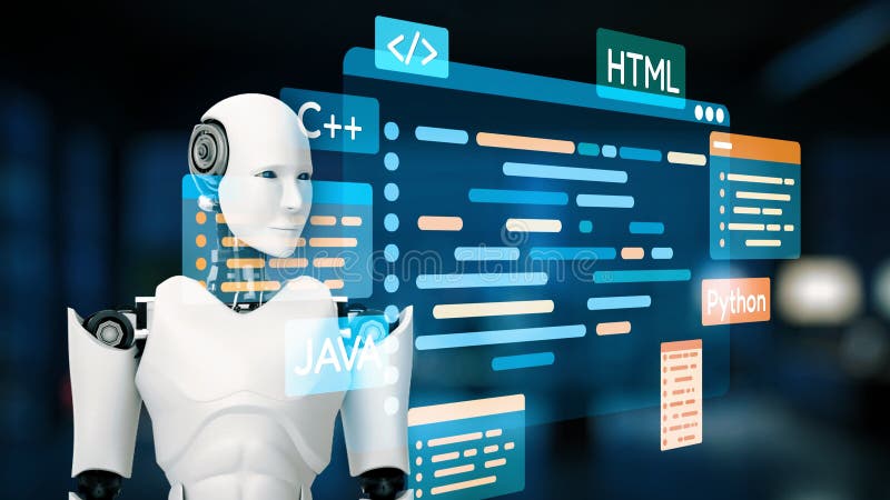 AI-Assisted Programming with Smart Coding Interfaces Epoch royalty free stock photography
