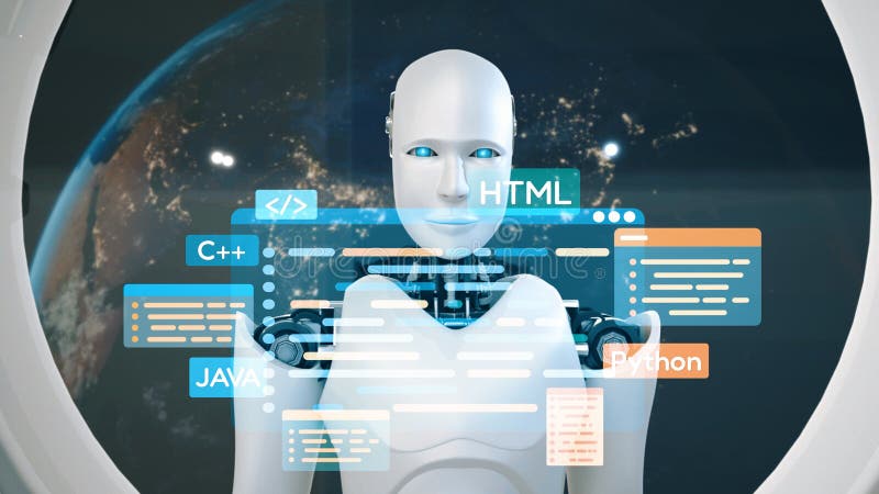 AI-Assisted Programming with Smart Coding Interfaces Epoch royalty free illustration