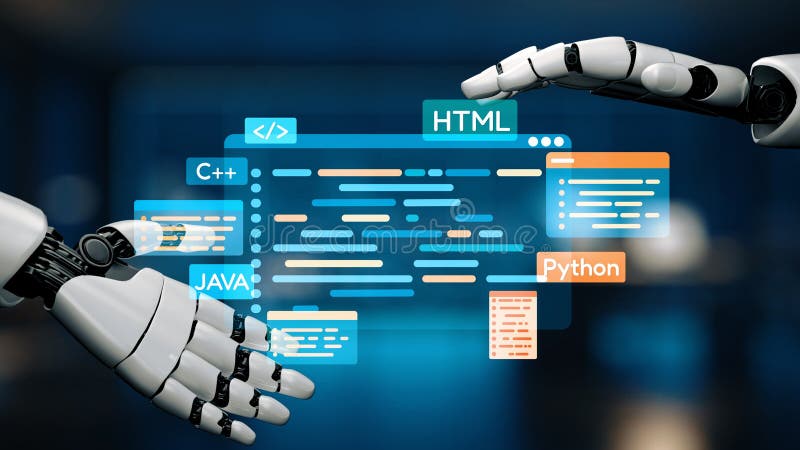 AI-Assisted Programming with Smart Coding Interfaces Epoch royalty free stock photography