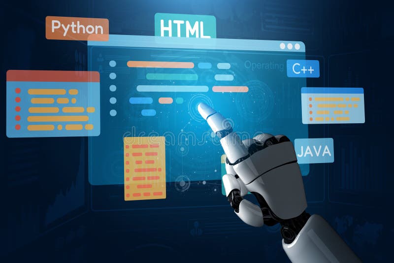 AI-Assisted Programming with Smart Coding Interfaces Vouch royalty free stock image