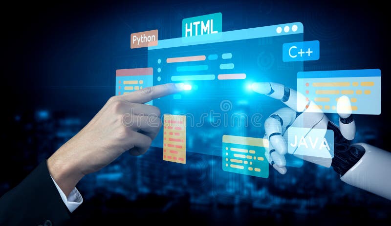 AI-Assisted Programming with Smart Coding Interfaces Vouch royalty free stock photo