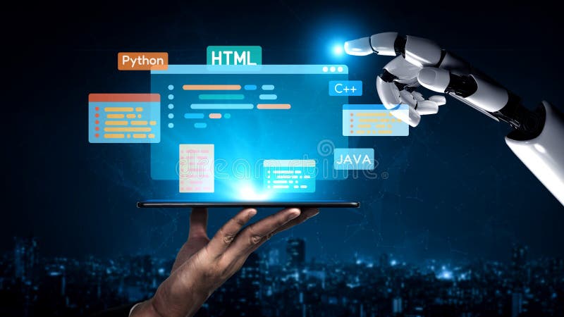 AI-Assisted Programming with Smart Coding Interfaces Vouch stock illustration