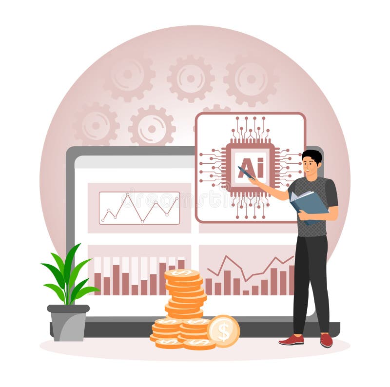 AI Backed Automated Bookkeeping. stock illustration