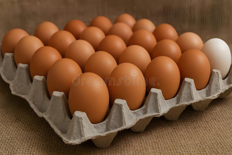 AI-Bild von Hühnereiern auf Ei-Tray stock abbildung