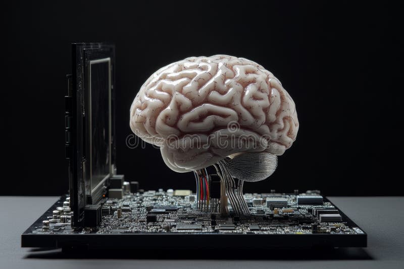 AI with Digital Brain is learning processing big data, analysis information. Blockchain network analysis stock images, royalty-free photos and pictures