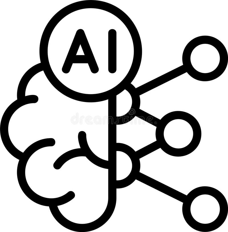 AI Brain Neural Vector Icon vector illustration