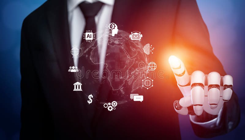 AI Brain Processing Data with Generative Artificial Intelligence Concept Vouch stock illustration