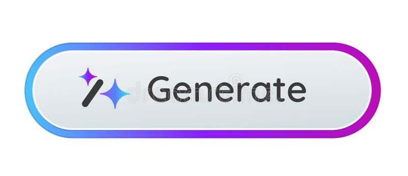 AI Button Gestaltungsklicken auf generative Benutzeroberfläche mit künstlicher Intelligenz, gerundeter Bildgenerator vektor abbildung