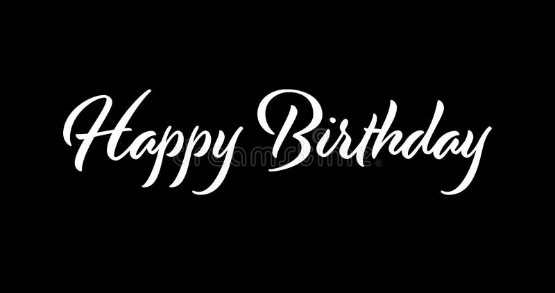 Happy Birthday Script Text stock vector. Illustration of black - 185088426