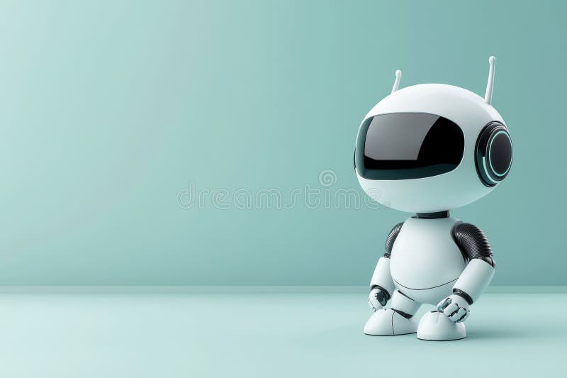 Ai chat support system, a chatty support bot on a modern digital interface, set to aid in a clean futuristic workspace royalty free stock images