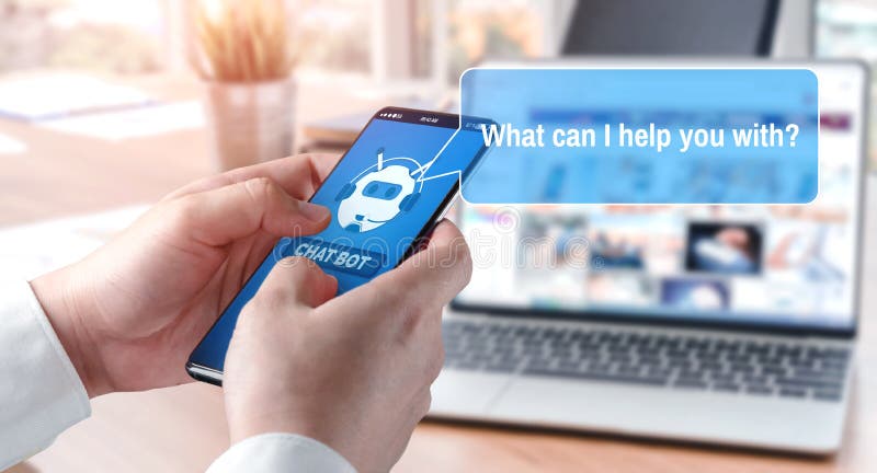AI Chatbot concetto di applicazione di servizio clienti digitale intelligente fotografia stock libera da diritti