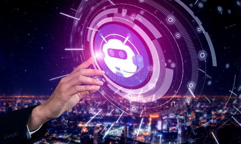 AI Chatbot concetto di applicazione di servizio clienti digitale intelligente immagini stock libere da diritti