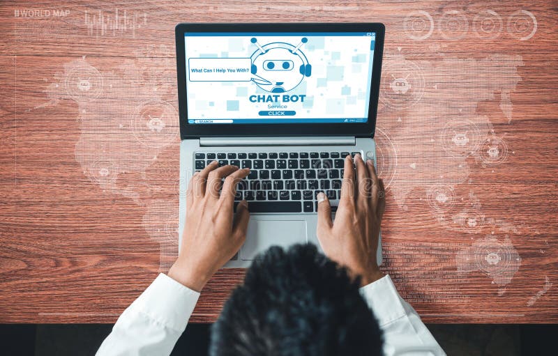 Ai chatbot concetto di applicazione di servizio di clienti digitali intelligenti fotografia stock