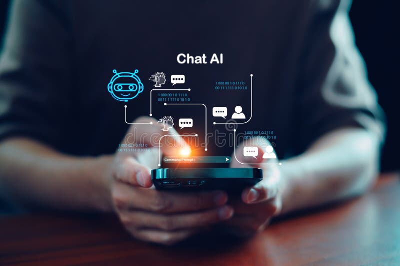 AI Chatbot intelligent digital customer service application concept, Artificial intelligence chatbots automatically respond online royalty free stock photos