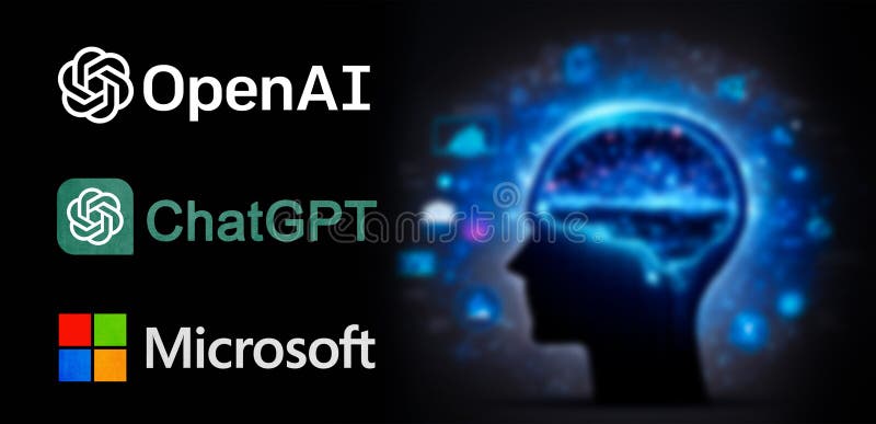 ChatGPT Artificial Intelligence by OpenAI and Microsoft stock photos