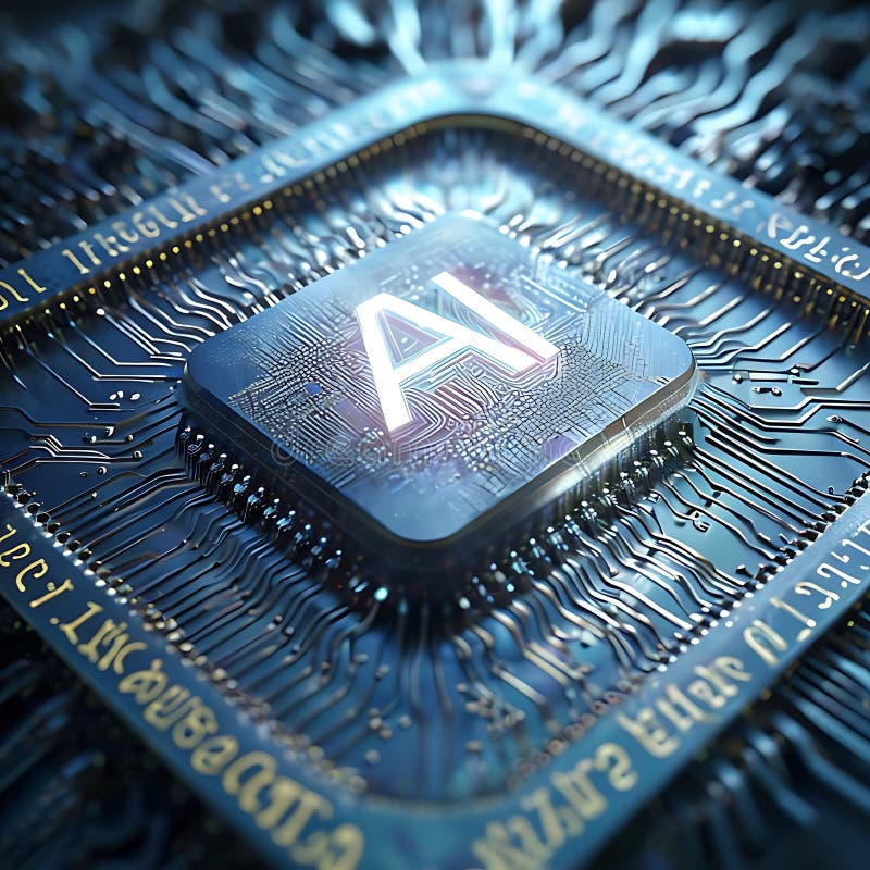 AI Chip - Artificial Intelligence Processor stock illustration