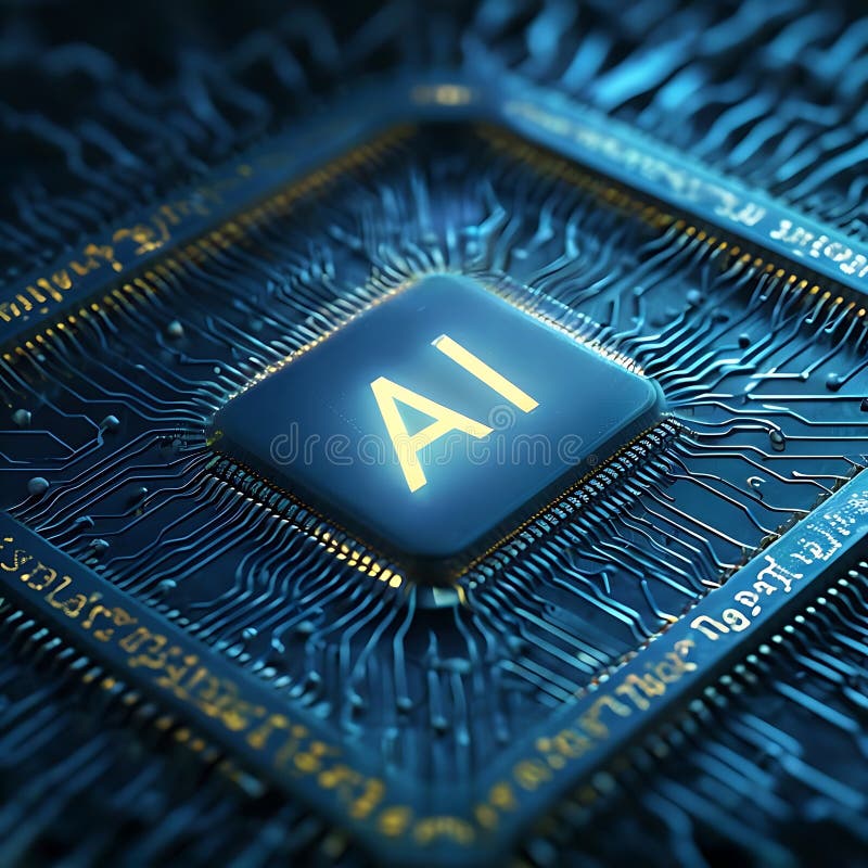 AI Chip - Artificial Intelligence Processor royalty free illustration