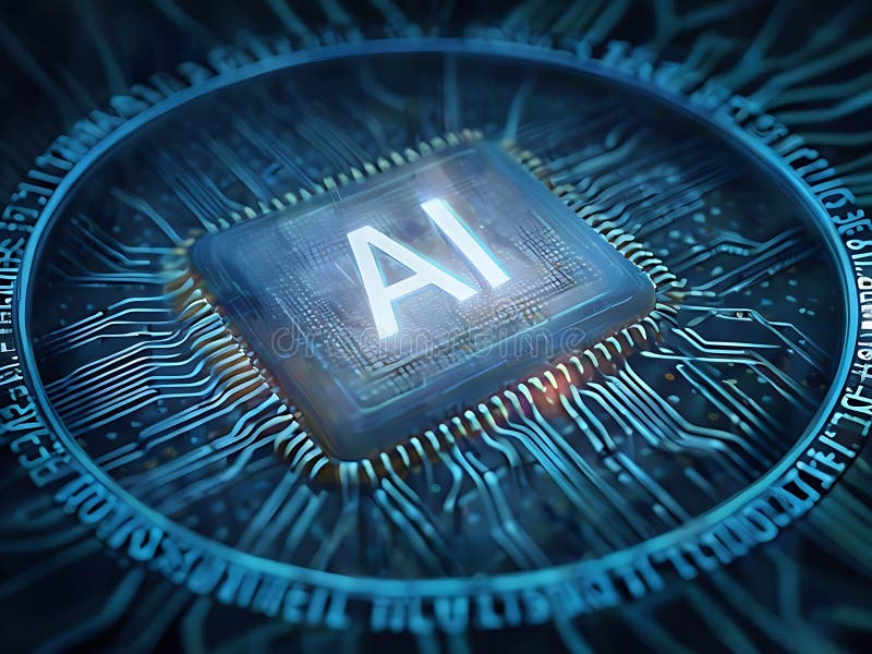 AI Chip, Artificial Intelligence Processor royalty free illustration