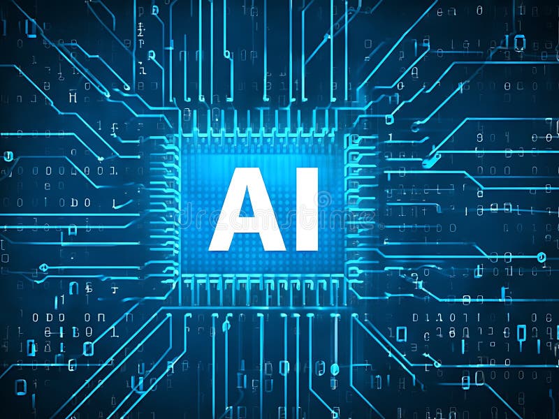 AI Chip in Circuitry stock illustration