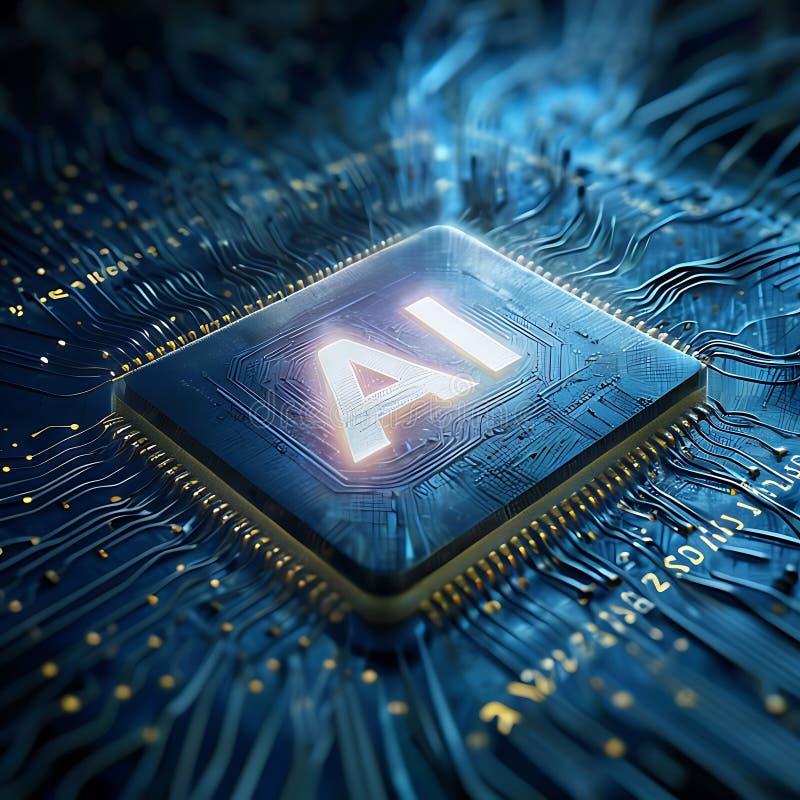 AI Chip - The Future of Technology vector illustration