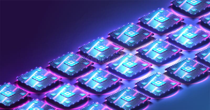 AI. Circuit board. Technology background. Central Computer Processors CPU concept. Future technology development with a royalty free illustration