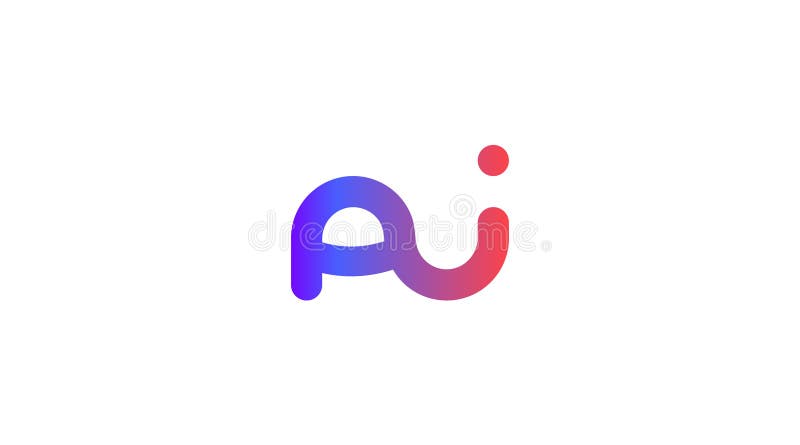 AI Colour Fusion Logo Monogram design för tekniska chatbot Virtual Assistant Neural Network SaaS Smart Digital Tool för stock illustrationer