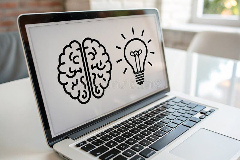 AI Command Prompt Icon for Idea Generation, Machine Learning Concept, Vector on White vector illustration