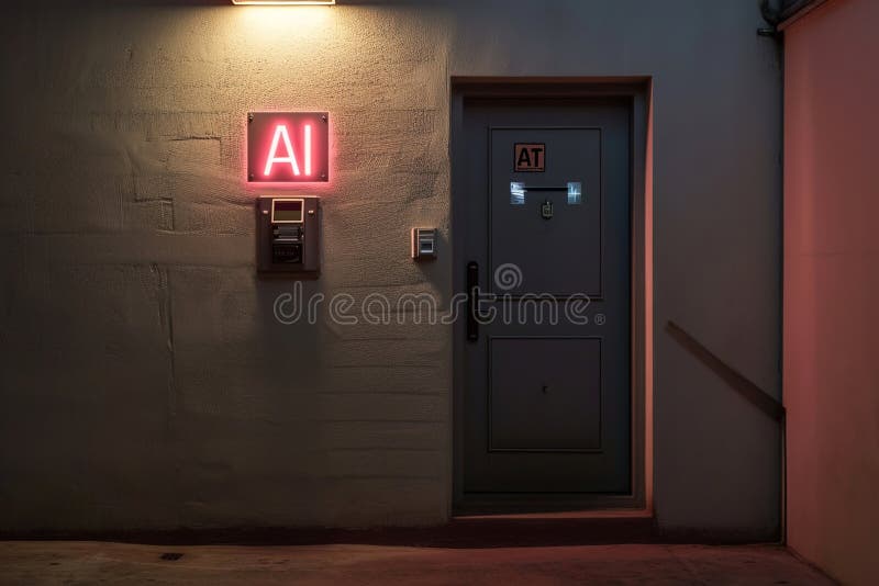An AIcontrolled Electrical Panel in the Hallway of a House. Glowing