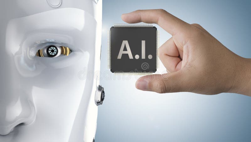 Ai cpu chip royalty free illustration