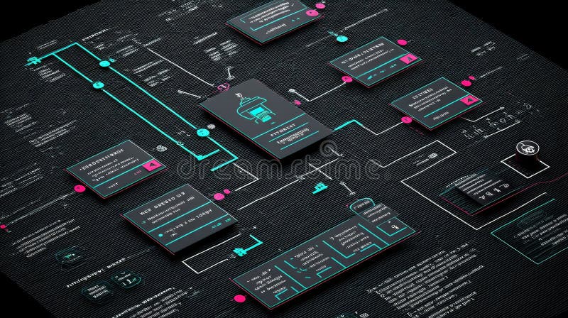 AI Decision Tree for Analyzing Customer Behavior in a Digital Environment stock illustration