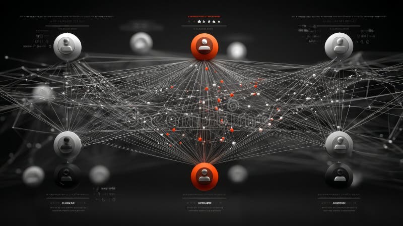 AI Decision Tree Analyzing Customer Behavior and Relationships in Data Visualization vector illustration