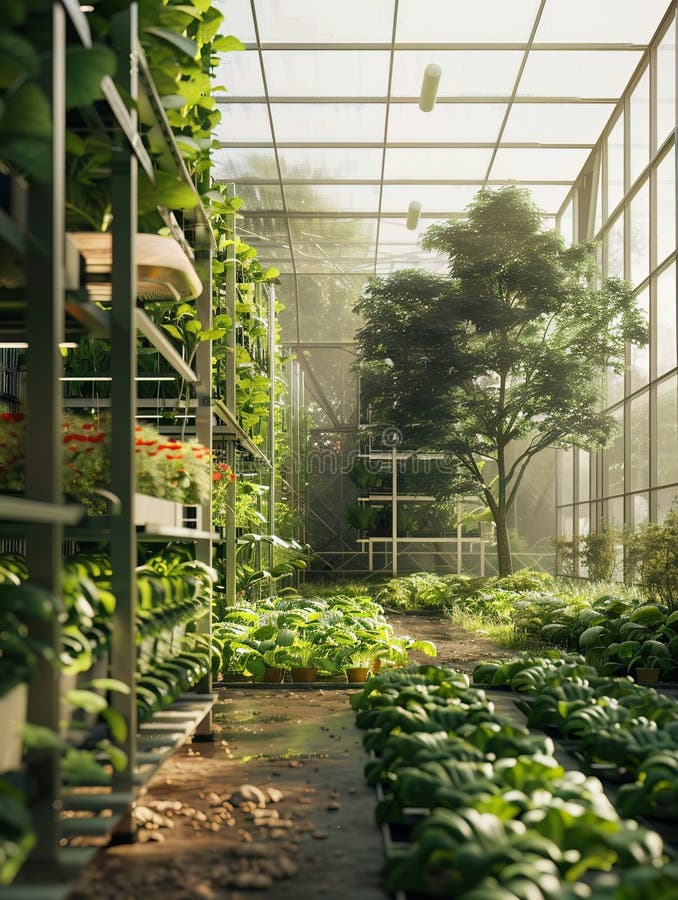 AIdriven Horticulture Inside a Modern Sunlit Greenhouse Revolutionizing ...