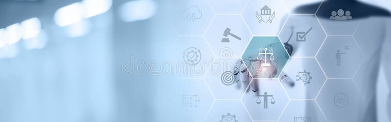 AI ethics or AI Law concept. Developing AI codes of ethics. Compliance, regulation, standard stock illustration