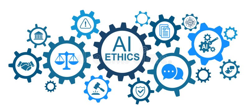 AI Ethics, artificial Intelligence governance fair approach to the use and introduction of artificial intelligence, importance of royalty free illustration