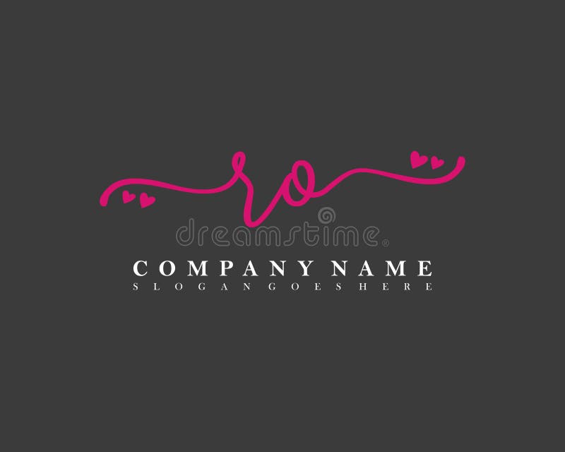 Ro Initial Handwriting Logo Template Stock Vector Illustration Of Banner Drawn