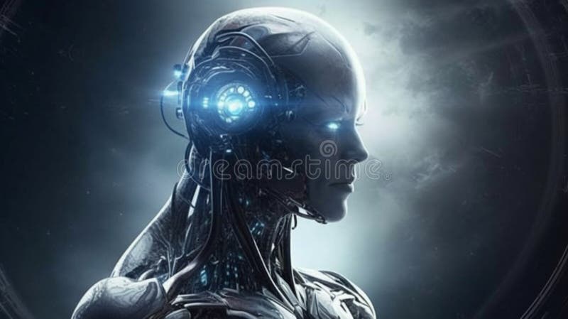 Ai foto generativa cyborg cara wireframe holograma 3d renderización en inteligencia artificial y concepto de aprendizaje automátic. La imagen representa un holograma de trama de una cara de ciborg creada mediante representación 3d utilizando inteligencia artificial y aprendizaje automático. representa la intersección de la tecnología y la humanidad que sugiere la creciente integración de la ayuda humanitaria en nuestras vidas.