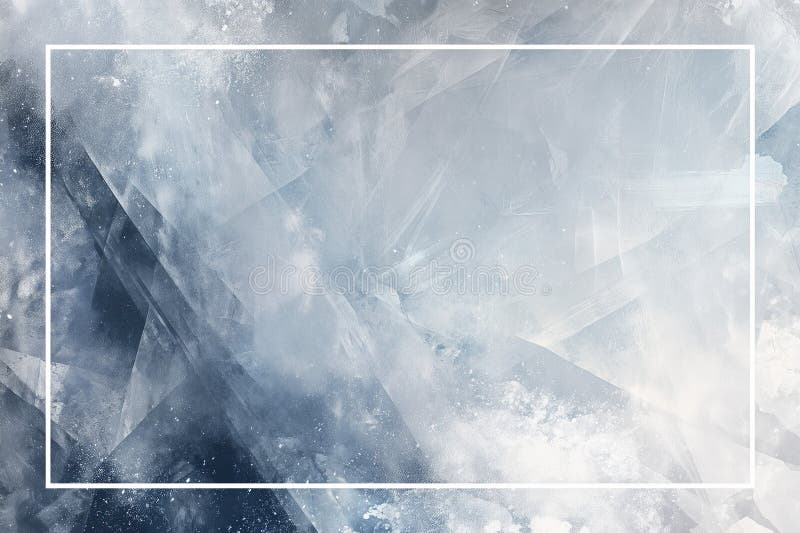 Frosted Abstract Ice Texture Background with White Frame – stock illustration.