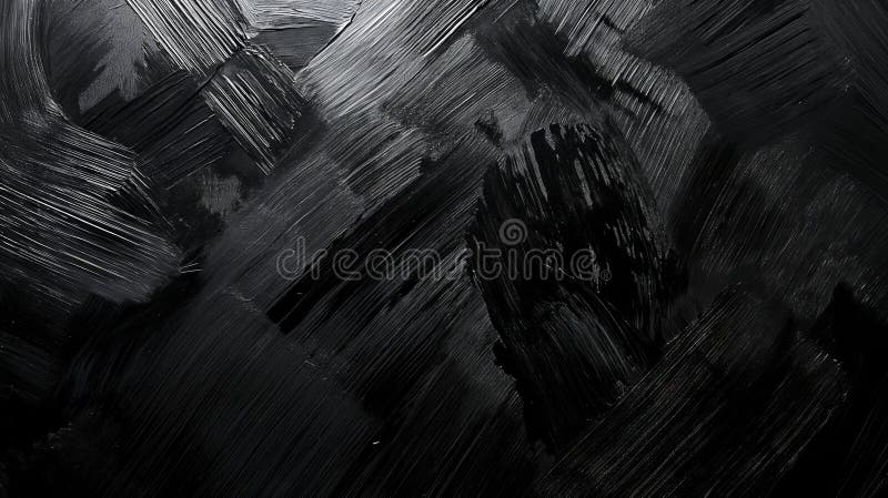 AI-generated abstract black brushstroke texture creating a dynamic and textured background. stock images