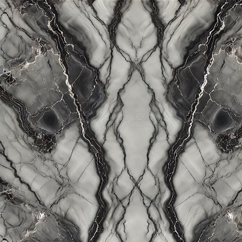 Abstract black and white marble texture with intricate veining patterns stock illustration