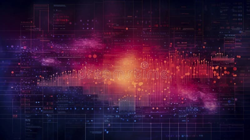 Abstract Futuristic infographic with Visual data complexity, represent Big data concept, node base programming. vector illustration.