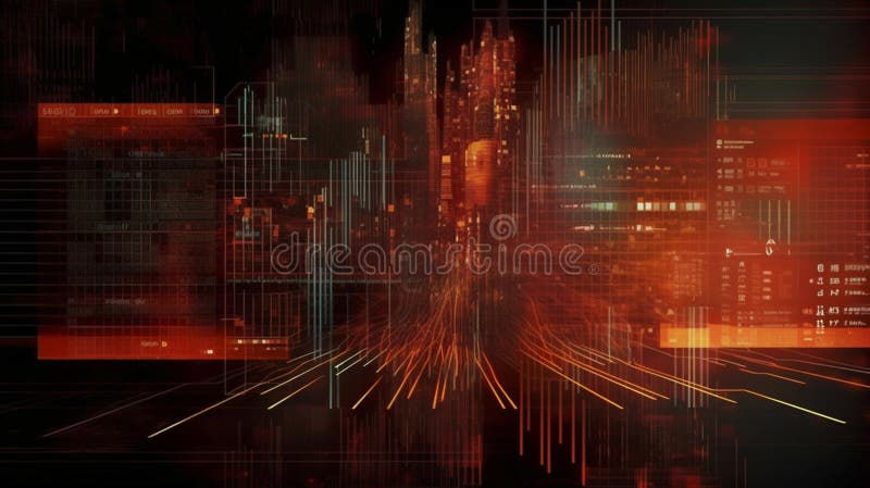 Abstract Futuristic infographic with Visual data complexity, represent Big data concept, node base programming. vector illustration.
