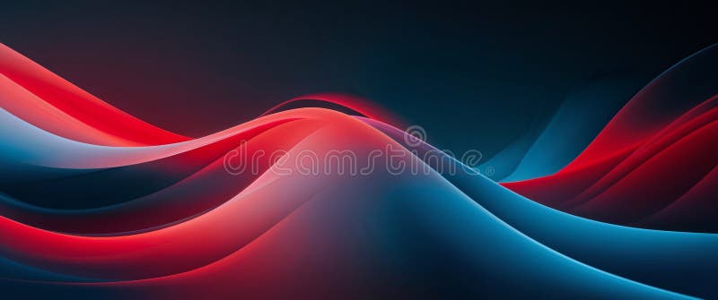 AI Generated. Abstract Red and Blue Gradient with Flowing Lines on a Dark Background