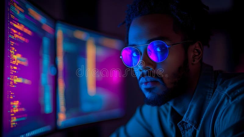 AI-Generated Coder Portrait vector illustration