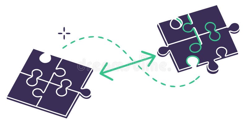 AI-generated connecting code blocks and puzzle pieces illustration vector illustration