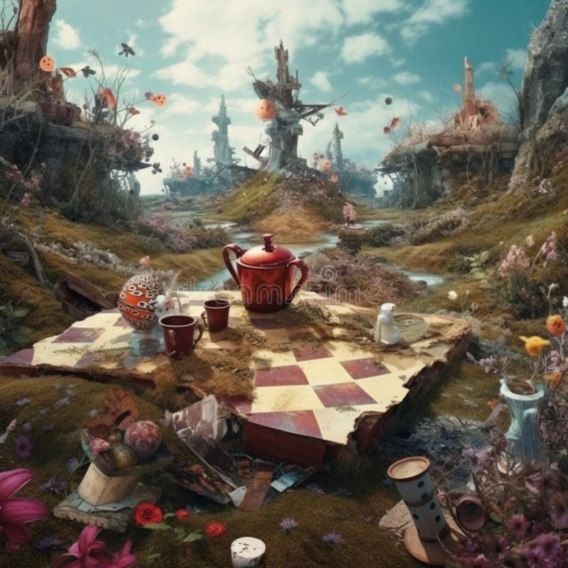 https://thumbs.dreamstime.com/b/ai-generated-digital-art-apocalyptic-tea-party-wonderland-vivid-278237395.jpg