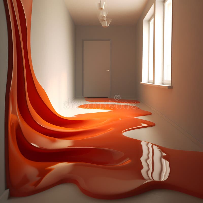 Digital art of Liquid Dream Room stock illustration.